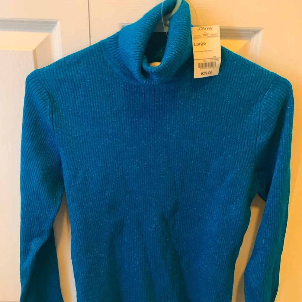 Turquoise Turtleneck Sweater